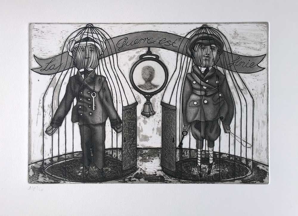 Black and White Inked Etching